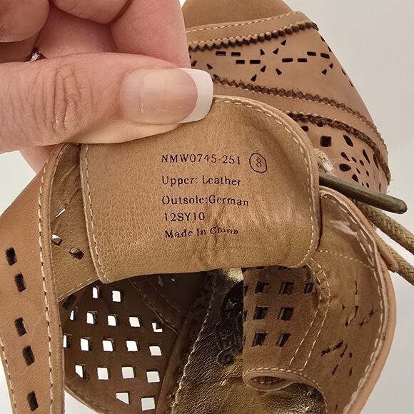 Naughty Monkey Heaven On Earth Tan Lace Lasercut Peep Toe Heels 8 - Picture 7 of 7